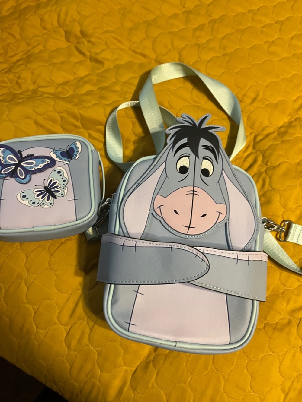 Loungefly Eeyore Floral Crossbody Bag in Lavender - Picture 3 of 3